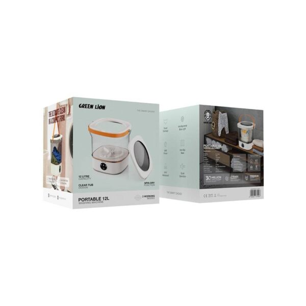 ماشین لباسشویی پرتابل گرین لاین مدل GNMIWASH12L ظرفیت ۱۲ لیتر